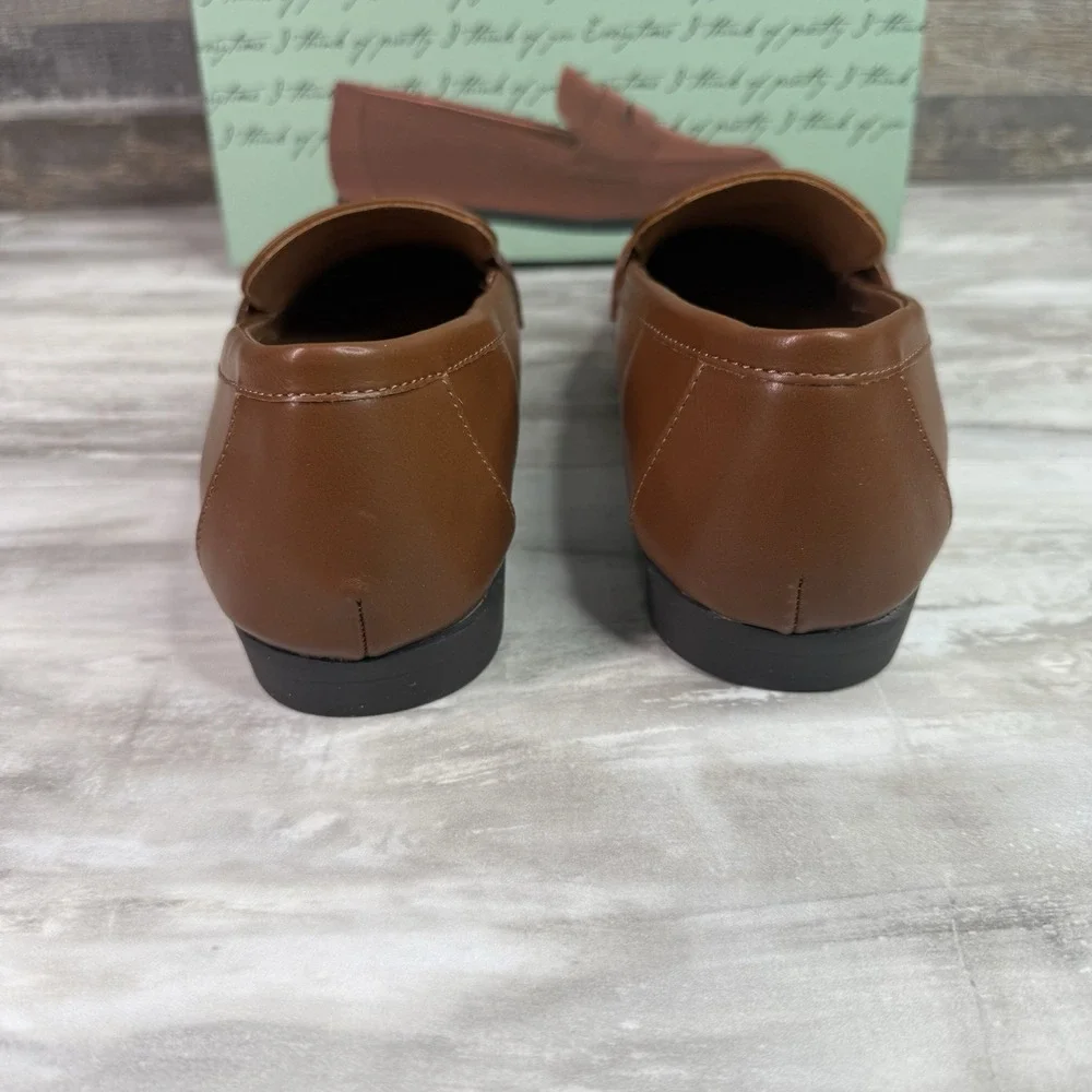 KENSIE Womens‎ Gitty Penny Loafer Slip on Casual Shoes Extra Padded Brown Sz 8.5